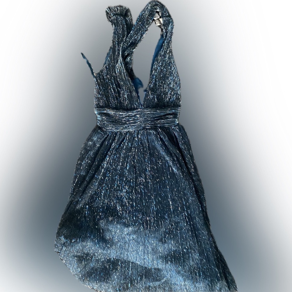 Crystal Sky Blue Halter Dress